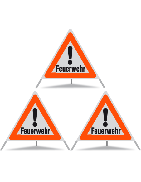 TRIOPAN Faltsignal 90 R1 Reflektierend mit Etui (3x Feuerwehr)