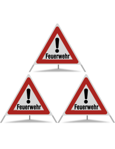 TRIOPAN Faltsignal 90 R2 Retro-reflektierend mit Etui (3x Feuerwehr)