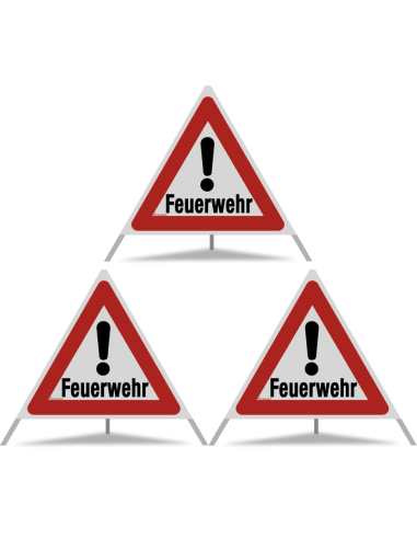 TRIOPAN Faltsignal 90 R2 Retro-reflektierend mit Etui (3x Feuerwehr)