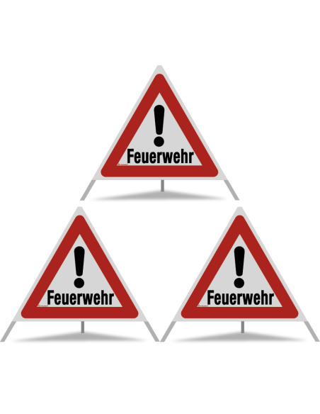 TRIOPAN Faltsignal 90 R2 Retro-reflektierend mit Etui (3x Feuerwehr)