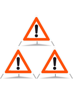 TRIOPAN Faltsignal 90 Tagesleuchtend mit Etui (3x Andere Gefahren)