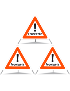 TRIOPAN Faltsignal 60 Tagesleuchtend mit Etui (3x Feuerwehr)