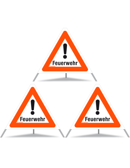 TRIOPAN Faltsignal 60 Tagesleuchtend mit Etui (3x Feuerwehr)