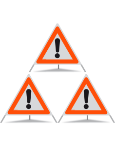 TRIOPAN Faltsignal 90 R1 Reflektierend mit Etui (3x Andere Gefahren)