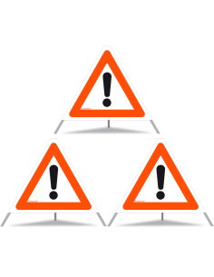 TRIOPAN Faltsignal 60 Tagesleuchtend mit Etui (3x Andere Gefahren)