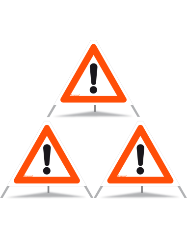 TRIOPAN Faltsignal 60 Tagesleuchtend mit Etui (3x Andere Gefahren)
