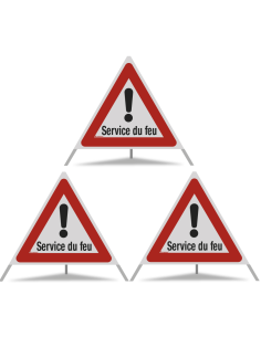 TRIOPAN Faltsignal 90 mit R2 Retro-reflektierend Etui (3x Service du feu)