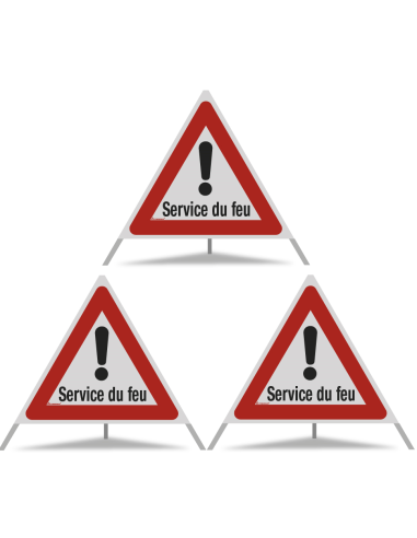 TRIOPAN Faltsignal 90 mit R2 Retro-reflektierend Etui (3x Service du feu)