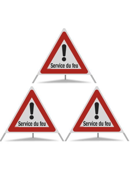 TRIOPAN Faltsignal 90 mit R2 Retro-reflektierend Etui (3x Service du feu)