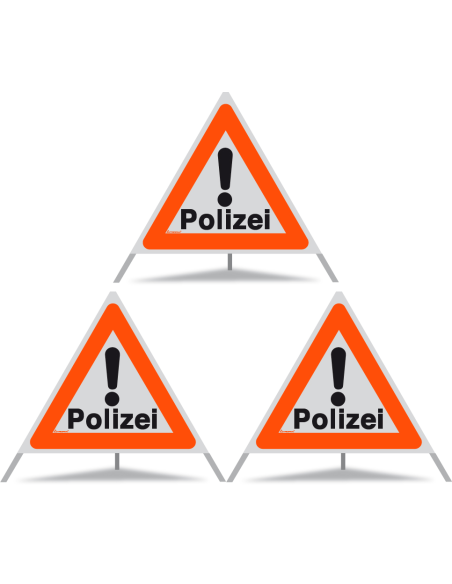 TRIOPAN Faltsignal 90 mit R1 Reflektierend Etui (3x Polizei)