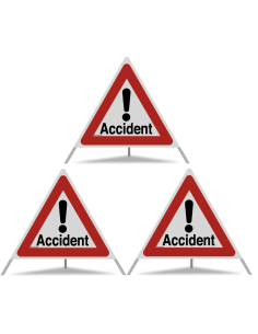 TRIOPAN Faltsignal 90 mit R2 Retro-reflektierend Etui (3x Accident)