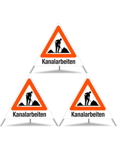 TRIOPAN Faltsignal 70 Tagesleuchtend mit Etui (3x Kanalarbeiten)