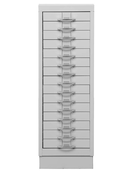 Wolfstahl Schubladenschrank Stahl A4 15 Schubladen lichtgrau 30 x 40 x 90 cm