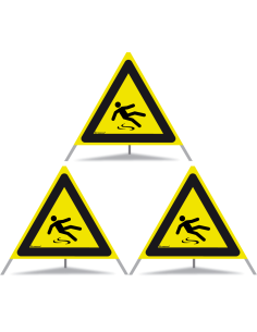 TRIOPAN Faltsignal 70 R1 Reflektierend mit Etui (3x Rutschgefahr)