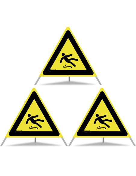 TRIOPAN Faltsignal 70 Tagesleuchtend mit Etui (3x Rutschgefahr)