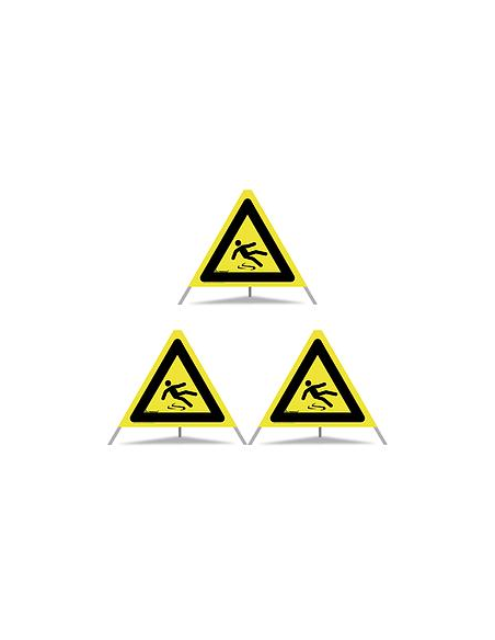 TRIOPAN Faltsignal 60 R1 Reflektierend mit Etui (3x Rutschgefahr)