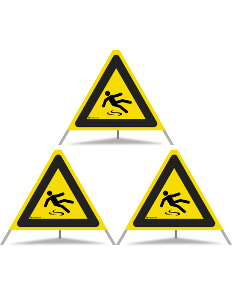 TRIOPAN Faltsignal 60 Tagesleuchtend mit Etui (3x Rutschgefahr)