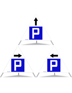 TRIOPAN Faltsignal 70 Tagesleuchtend Kombi mit Etui (3x Parkieren gestattet)