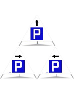 TRIOPAN Faltsignal 90 Tagesleuchtend Kombi mit Etui (3x Parkieren gestattet)