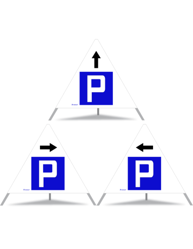 TRIOPAN Faltsignal 90 Tagesleuchtend Kombi mit Etui (3x Parkieren gestattet)