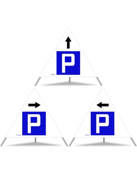 TRIOPAN Faltsignal 90 Tagesleuchtend Kombi mit Etui (3x Parkieren gestattet)