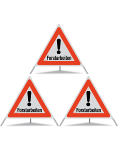 TRIOPAN Faltsignal 90 R1 Reflektierend mit Etui (3x Forstarbeiten)