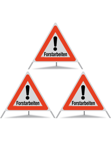 TRIOPAN Faltsignal 90 R1 Reflektierend mit Etui (3x Forstarbeiten)