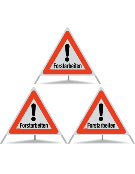 TRIOPAN Faltsignal 90 R1 Reflektierend mit Etui (3x Forstarbeiten)