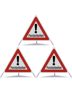 TRIOPAN Faltsignal 90 R2 Retro-reflektierend mit Etui (3x Forstarbeiten)