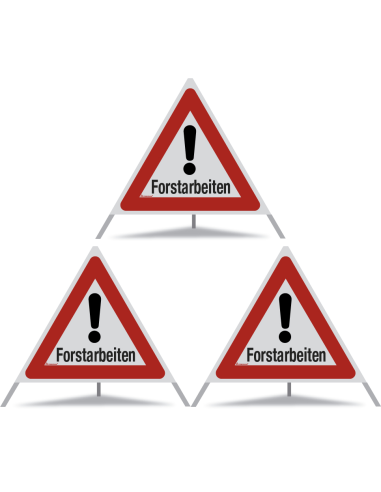 TRIOPAN Faltsignal 90 R2 Retro-reflektierend mit Etui (3x Forstarbeiten)