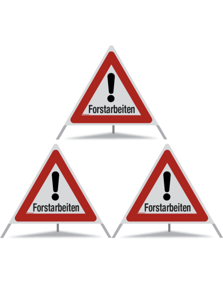 TRIOPAN Faltsignal 90 R2 Retro-reflektierend mit Etui (3x Forstarbeiten)