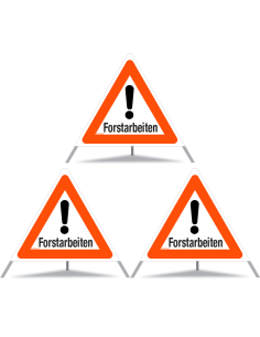 TRIOPAN Faltsignal 90 Tagesleuchtend mit Etui (3x Forstarbeiten)