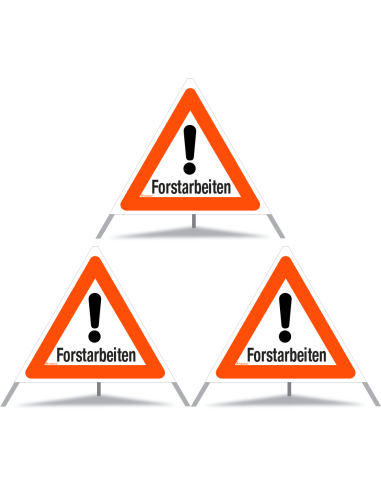 TRIOPAN Faltsignal 90 Tagesleuchtend mit Etui (3x Forstarbeiten)
