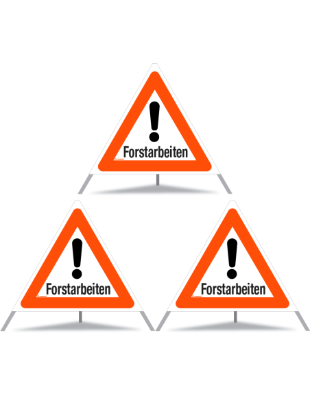 TRIOPAN Faltsignal 90 Tagesleuchtend mit Etui (3x Forstarbeiten)