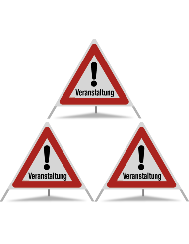 TRIOPAN Faltsignal 90 R2 Retro-reflektierend mit Etui (3x Veranstaltung)