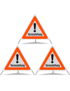 TRIOPAN Faltsignal 90 R1 Reflektierend mit Etui (3x Veranstaltung)