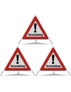 TRIOPAN Faltsignal 70 R2 Retro-reflektierend mit Etui (3x Veranstaltung)