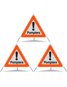 TRIOPAN Faltsignal 90 R1 Reflektierend mit Etui (3x Pompiers)