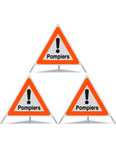 TRIOPAN Faltsignal 90 R1 Reflektierend mit Etui (3x Pompiers)