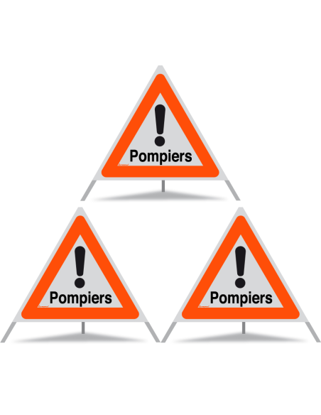 TRIOPAN Faltsignal 90 R1 Reflektierend mit Etui (3x Pompiers)