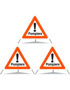 TRIOPAN Faltsignal 90 Tagesleuchtend mit Etui (3x Pompiers)