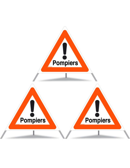 TRIOPAN Faltsignal 90 Tagesleuchtend mit Etui (3x Pompiers)