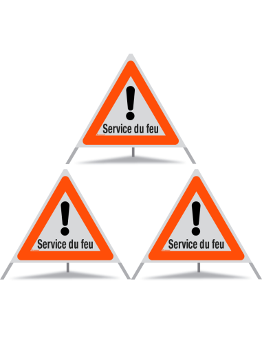 TRIOPAN Faltsignal 90 R1 Reflektierend mit Etui (3x Service du feu)