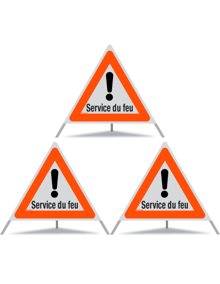 TRIOPAN Faltsignal 90 R1 Reflektierend mit Etui (3x Service du feu)