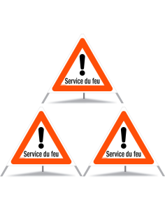 TRIOPAN Faltsignal 90 Tagesleuchtend mit Etui (3x Service du feu)