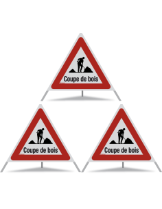 TRIOPAN Faltsignal 90 R2 Retro-reflektierend mit Etui (3x Coupe de bois)