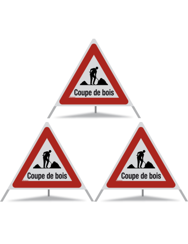 TRIOPAN Faltsignal 90 R2 Retro-reflektierend mit Etui (3x Coupe de bois)