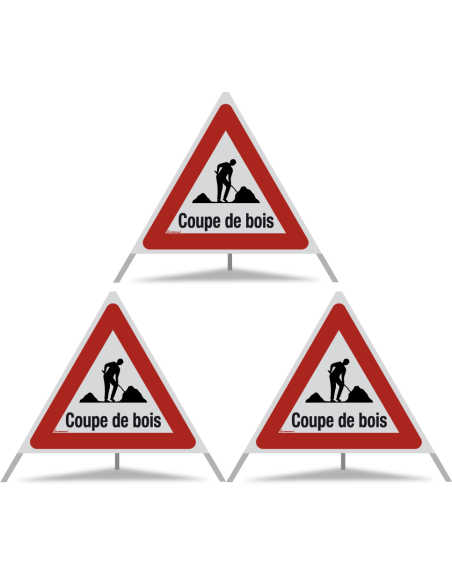 TRIOPAN Faltsignal 90 R2 Retro-reflektierend mit Etui (3x Coupe de bois)