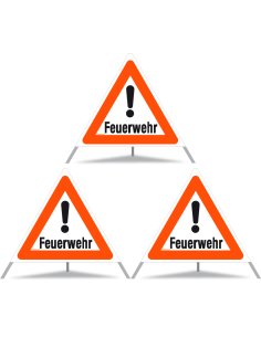 TRIOPAN Faltsignal 90 Tagesleuchtend mit Etui (3x Feuerwehr)