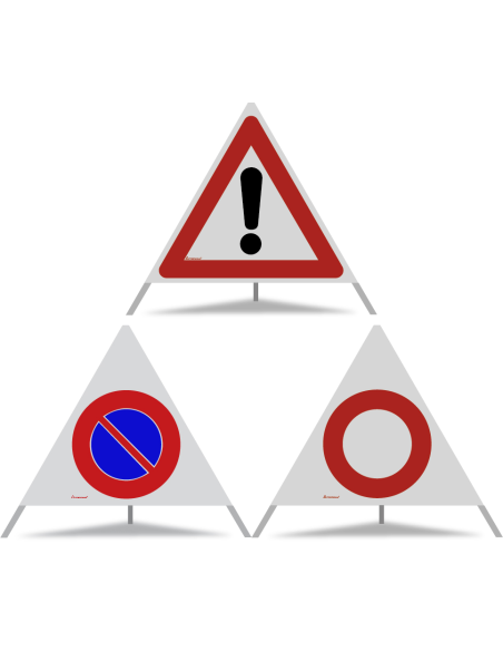 TRIOPAN Faltsignal 90 R2 Retro-reflektierend Kombi mit Etui (Andere Gefahren - Parkieren verboten - Fahrverbot)